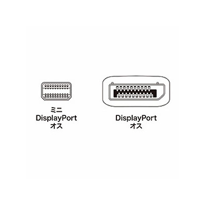 サンワサプライ 変換ケーブル ミニDisplayPort-DisplayPort 1m ホワイト  KC-DPM1W 画像2