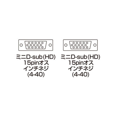 サンワサプライ ディスプレイケーブル 複合同軸ケーブル アナログRGB ストレート全結線 4m ライトグレー  KB-CHD154K2 画像2