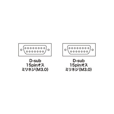 サンワサプライ NEC対応ディスプレイケーブル アナログRGB ストレート全結線 5m  KB-D155N 画像2