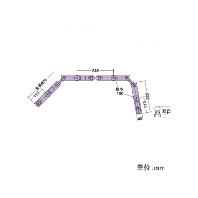 DAIKO 間接照明用器具 《リンクルライン》 4灯タイプ 曲線用 天井付・壁付・床付兼用 非調光タイプ ランプ別売  DSY-50809 画像2