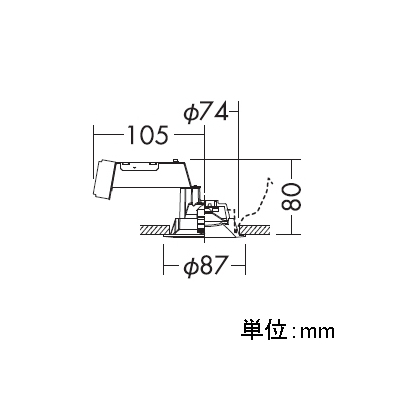DAIKO LEDダウンライト 高気密SB形 COBタイプ 《小径タイプ》 白熱灯60W相当 防滴形 非調光タイプ 5.2W 埋込穴φ75mm 電球色タイプ 白  DDL-8789YW 画像2
