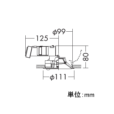 DAIKO LEDダウンライト 高気密SB形 人感センサー付 連動マルチタイプ 白熱灯60W相当 7.7W 埋込穴φ100mm 電球色タイプ 白  DDL-4496YW 画像2