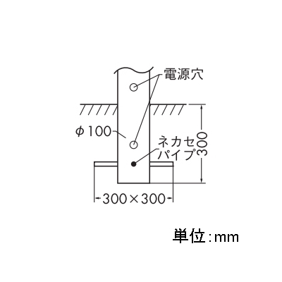 DAIKO LEDアプローチ灯 ランプ付 防雨形 白熱灯60W相当 非調光タイプ 6.6W 口金E26 高さ685mm 電球色タイプ 黒  DWP-38636Y 画像2