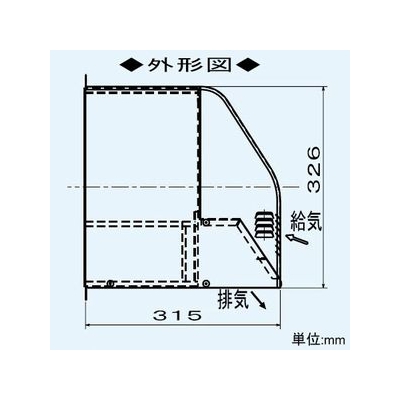 三菱 ウェザーカバー 壁埋込30cm角穴取付ロスナイ専用 寒冷地仕様 ネジ付属 ステンレス製  P-200KCVSK2 画像2