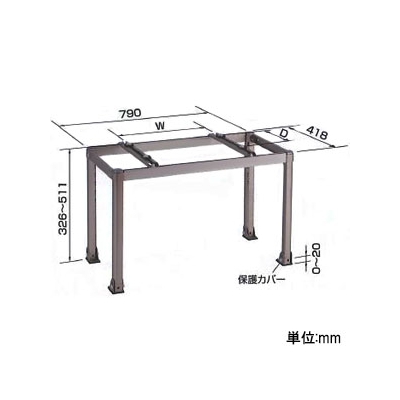 オーケー器材 アルミ製据付架台 《アルミキーパー》 高置台 耐食アルミ合金 最大積載質量80kg  K-AH65HL