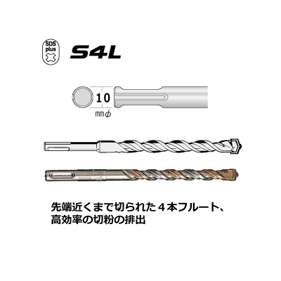 BOSCH SDSプラスビット S4Lタイプ ロングタイプ 錐径φ24.0mm 全長250～310mm  S4240250 画像2