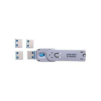 サンワサプライ USBコネクタ取付セキュリティ ブルー SL-46-BL