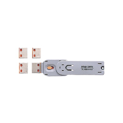 サンワサプライ USBコネクタ取付セキュリティ オレンジ  SL-46-D