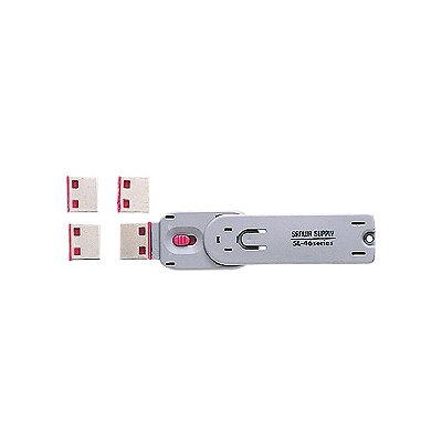 サンワサプライ USBコネクタ取付セキュリティ レッド  SL-46-R