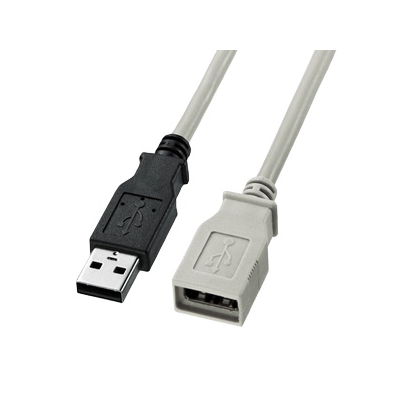 サンワサプライ USB延長ケーブル 長さ1m ライトグレー KU-EN1K