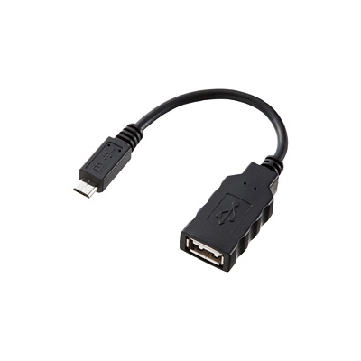 サンワサプライ USBホスト変換アダプタケーブル MicroBオス-Aメス 長さ10cm ブラック AD-USB18