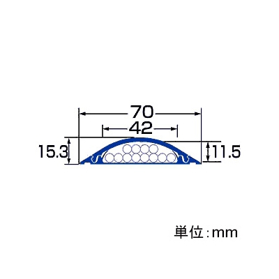 サンワサプライ ケーブルカバー ハードタイプ 幅70mm 長さ2m グレー  CA-R70GY2 画像4