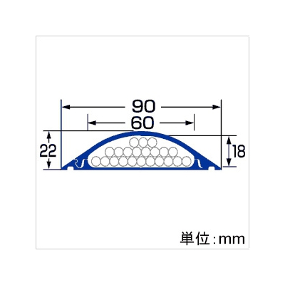 サンワサプライ ケーブルカバー ハードタイプ 幅90mm 長さ1m グレー  CA-R90GY 画像3