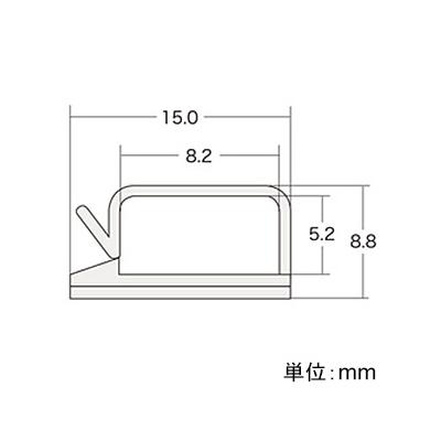 サンワサプライ 電源コードホルダー(2P用) 両面テープ付 10個入  CA-509N 画像3