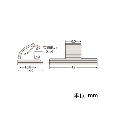 サンワサプライ 電源コードクランプ(2P用) 両面テープ付 10個入  CA-508N 画像3