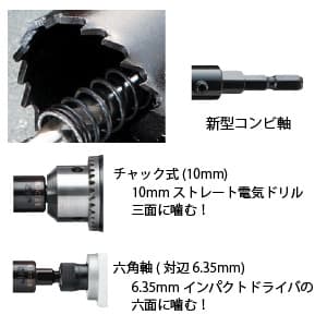 ハウスビーエム バイメタルホルソーJ型セット 回転用 高耐久コンビ軸シャンク 六角軸・チャック式両用 刃先径φ15mm  BMJ-15 画像3