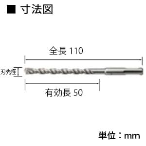 ハウスビーエム コンクリートドリル インパクトZ軸ビット SDSタイプ レギュラーサイズ 打撃+回転用 刃先径φ3.5mm 3本セット  PZ-3.5 画像2