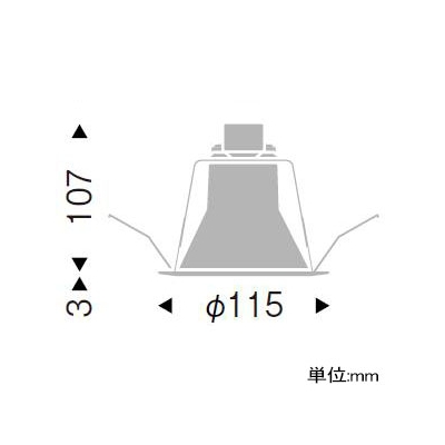 遠藤照明 LEDベースダウンライト 《LEDZ LAMPシリーズ》 フロストクリプトン球40W形相当 昼白色 口金E17 LEDランプセット 埋込穴φ100 白コーンタイプ  ERD5718W+RAD-715N 画像2