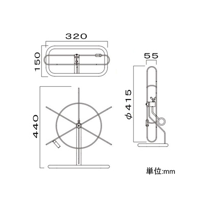 ジェフコム 呼線スタンド 適用φ6.5×50mまで スチール製  YST-414 画像3