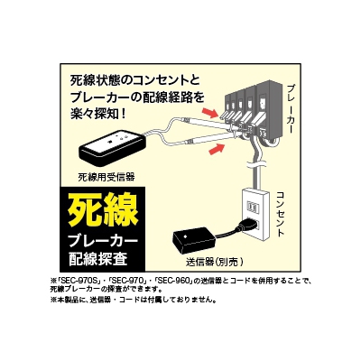 ジェフコム 死線用受信器 ブレーカー配線チェッカー 動作距離300m  SEC-970R 画像2