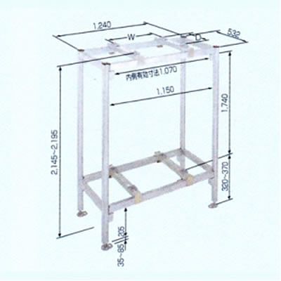 (N)日晴金属 PCキャッチャー 平地高置/二段置用 高さ2145mm PC-NG100W