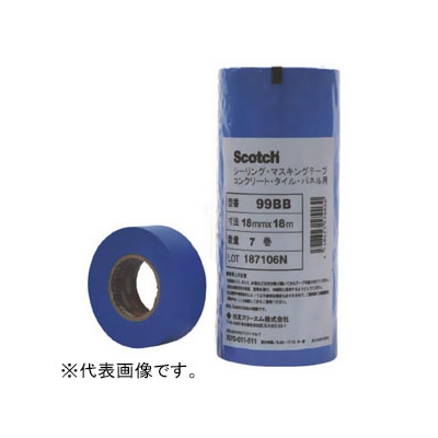 スリーエムジャパン 《スコッチ》 シーリングマスキングテープ コンクリート・タイル・パネル用 24mm×18m 5巻入 青 99BB24*18