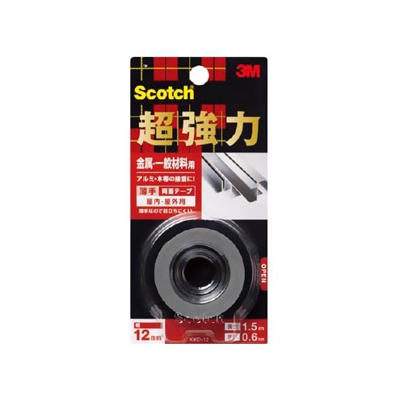 スリーエムジャパン 《スコッチ》 超強力両面テープ 金属・一般材料用 12mm×1.5m グレー KKD-12
