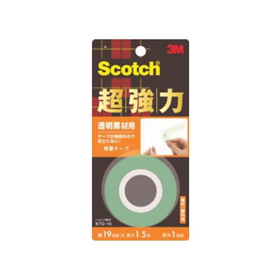 スリーエムジャパン 《スコッチ》 超強力両面テープ 透明素材用 19mm×1.5m 透明 KTD-19