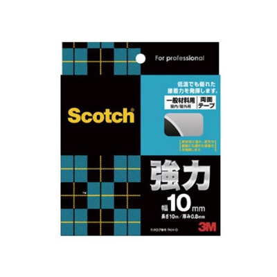 スリーエムジャパン 《スコッチ》 強力両面テープ 一般材料用 10mm×10m グレー PKH-10