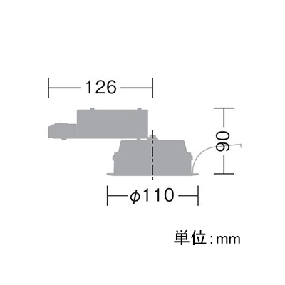 DAIKO ダウンライト モジュールタイプ 拡散パネル付 白熱灯60W相当 調光タイプ 埋込穴φ100mm 配光角60°電球色タイプ 2700K ホワイト  LZD-91496LW 画像2