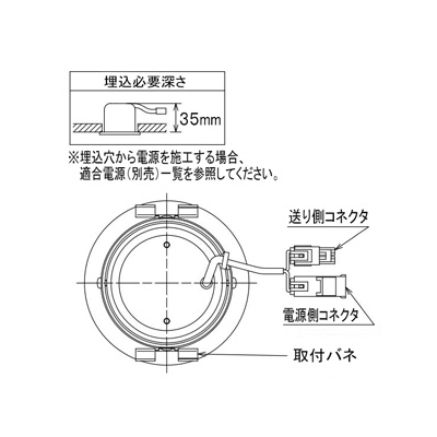DAIKO ベースダウンライト 棚下用 電源別置型 COBタイプ 埋込穴φ75 配光角60° 白熱灯60W相当 Q+3000K 黒  LZD-92485YBV 画像2