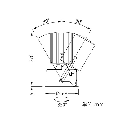 山田照明 LED一体型調光・調色ダウンライト ベースタイプ FHT42W×2相当 電球色～昼白色 配光角度28° 天井切込穴φ150mm グレアレスタイプ  DD-3400 画像2