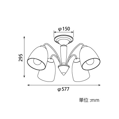山田照明 LEDランプ交換型シャンデリア ～8畳用 非調光 LED電球7.8W×4 電球色 E26口金 ランプ付  CD-4299-L 画像2