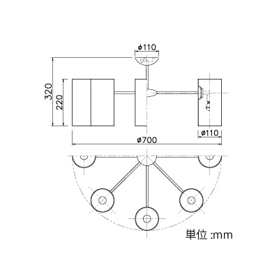 山田照明 LEDランプ交換型シャンデリア ～6畳用 白熱320W相当 非調光 LED電球5.2W×8 電球色 E17口金 ランプ付  CD-4323-L 画像2