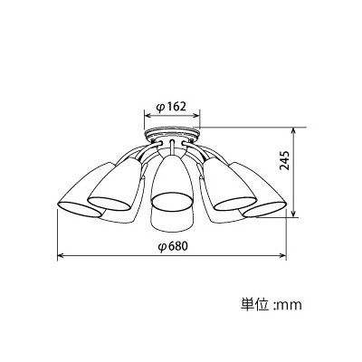 山田照明 LEDランプ交換型シャンデリア ～8畳用 非調光 LED電球5.2W×8 電球色 E17口金 ランプ付  CD-4304-L 画像2
