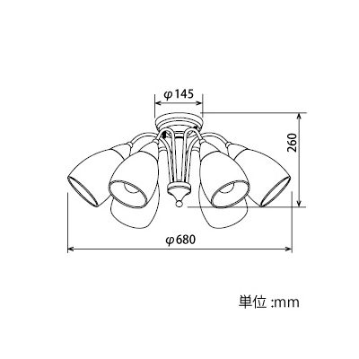 山田照明 LEDランプ交換型シャンデリア ～10畳用 非調光 LED電球7.8W×6 電球色 E26口金 ランプ付  CD-4325-L 画像2