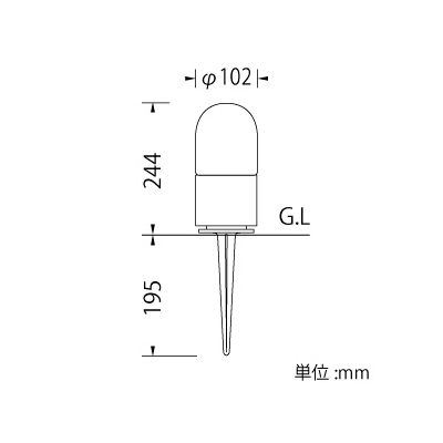 山田照明 LEDランプ交換型ガーデンライト 防雨型 白熱40W相当 電球色 E26口金 ランプ・キャブタイヤケーブル5.0m付  AD-2966-L 画像2