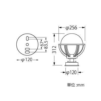 山田照明 LEDランプ交換型ガーデンライト 防雨型 白熱60W相当 電球色 E26口金 ランプ付  AD-2967-L 画像2