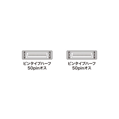 サンワサプライ SCSIケーブル ピンタイプハーフ50pinオス 0.6m  KB-SPP06K 画像2