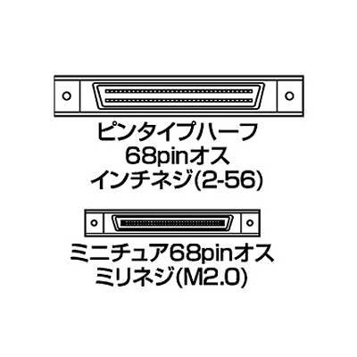 サンワサプライ ウルトラワイドSCSIケーブル(1m) ピンタイプハーフ68pinオス インチネジ(2-56)-ミニチュア68pinオスミリネジ(M2.0)  KB-WSAM1K 画像2