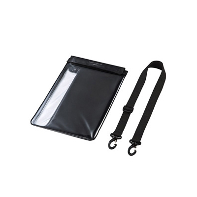 サンワサプライ タブレット防水防塵ケース 10.1インチ スタンド、ストラップ付 ブラック PDA-TABWPST10BK