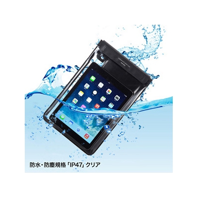 サンワサプライ タブレット防水防塵ケース 10.1インチ スタンド、ストラップ付 ブラック  PDA-TABWPST10BK 画像3