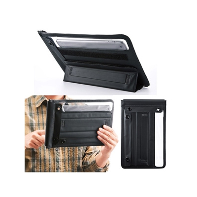 サンワサプライ タブレット防水防塵ケース 10.1インチ スタンド、ストラップ付 ブラック  PDA-TABWPST10BK 画像5