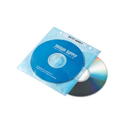 サンワサプライ DVD・CD不織布ケース 2穴付きタイプ 2枚収納 インデックスカード付 5色ミックス 100枚セット  FCD-FR100MXN