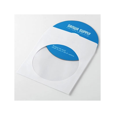 サンワサプライ DVD・CDペーパースリーブケース 1枚収納 ホワイト 100枚セット FCD-PS100WN