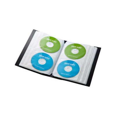 サンワサプライ DVD・CDファイルケース 120枚収納 背表紙・フィンガーホール付 ブラック  FCD-FL120BK 画像2