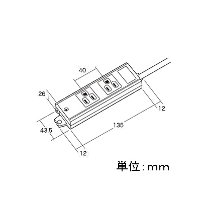 サンワサプライ 工事物件雷ガードタップ 3P・2個口・3m マグネット付  TAP-K2NSP-3 画像2