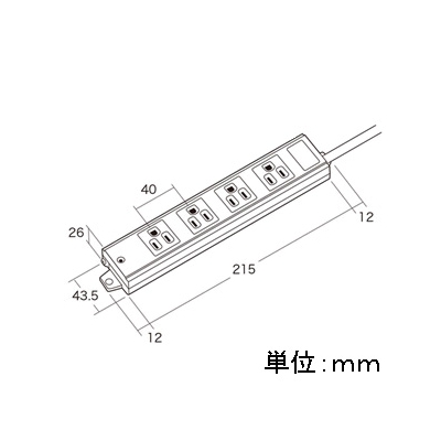 サンワサプライ 工事物件雷ガードタップ 3P・4個口・3m マグネット付  TAP-K4NSP-3 画像2