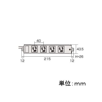 サンワサプライ 工事物件タップ 緊急用電源 3P・4個口・3m 抜け止め機能 マグネット付 差込口:レッド  TAP-K4-3R 画像2