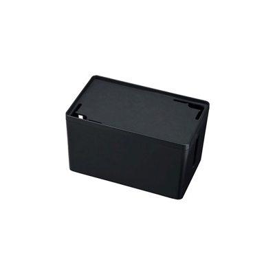 サンワサプライ ケーブル&タップ収納ボックス Sサイズ・ブラック CB-BOXP1BKN2